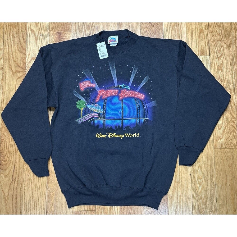 Vintage 90s Planet Hollywood Walt Disney World Crewneck Sweatshirt Sz Large NWT